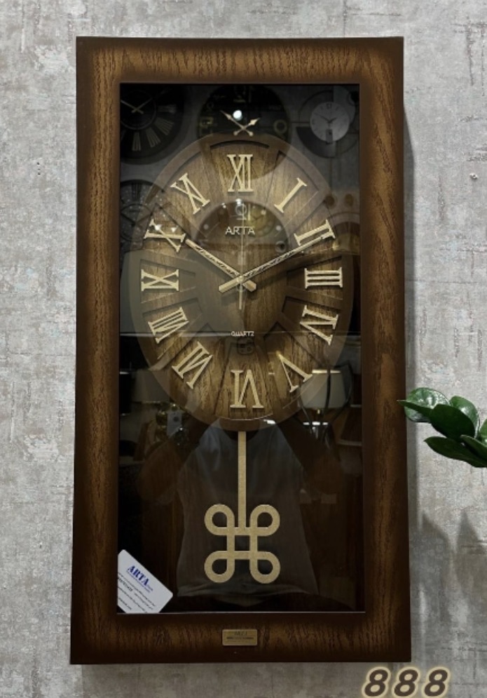 ساعت دیواری چوبی مستطیل عمودی آرتا کد ۸۸۸