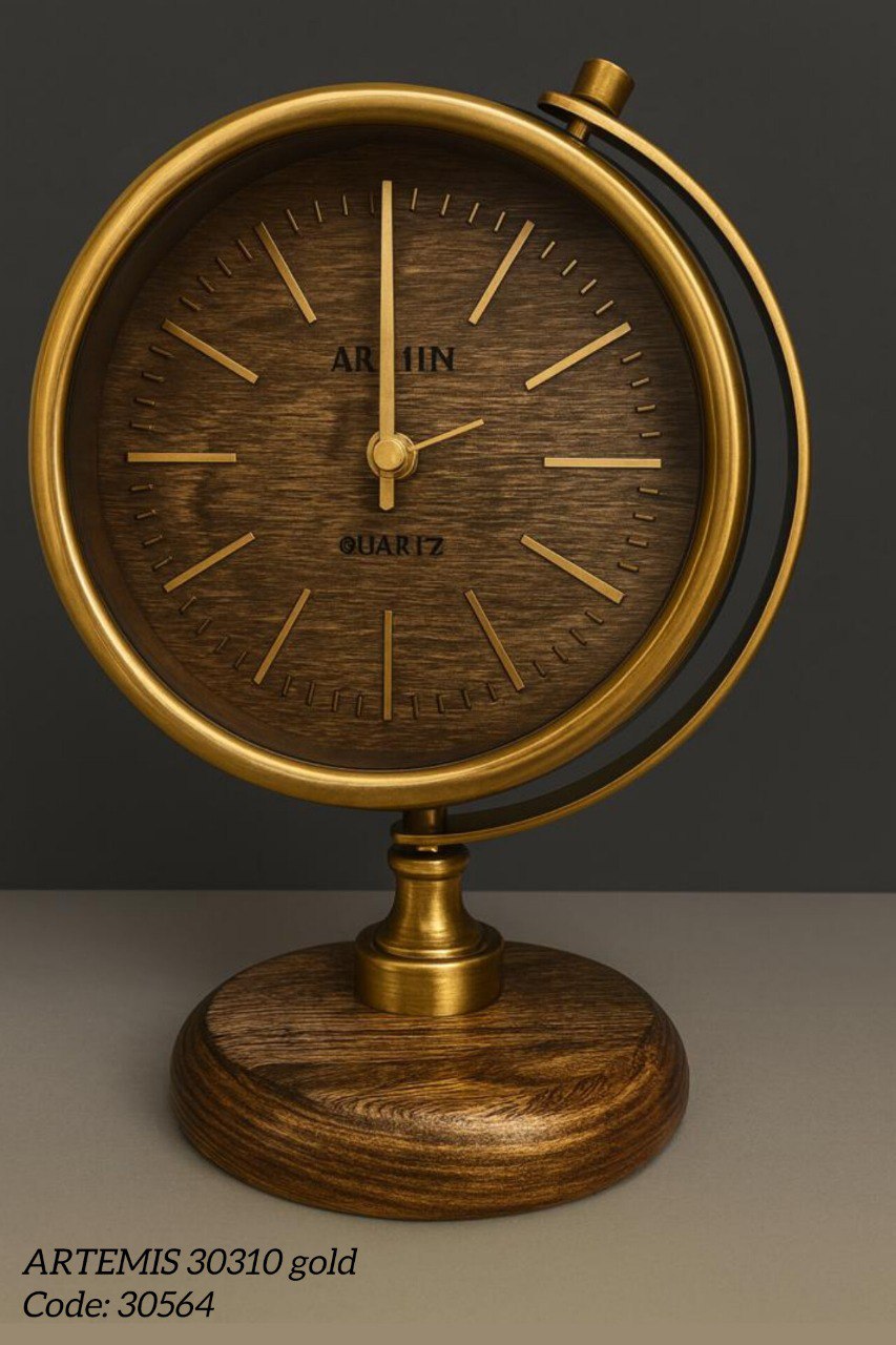 ساعت رومیزی پایه چوبی آرتمیس کد ۳۰۳۱۰