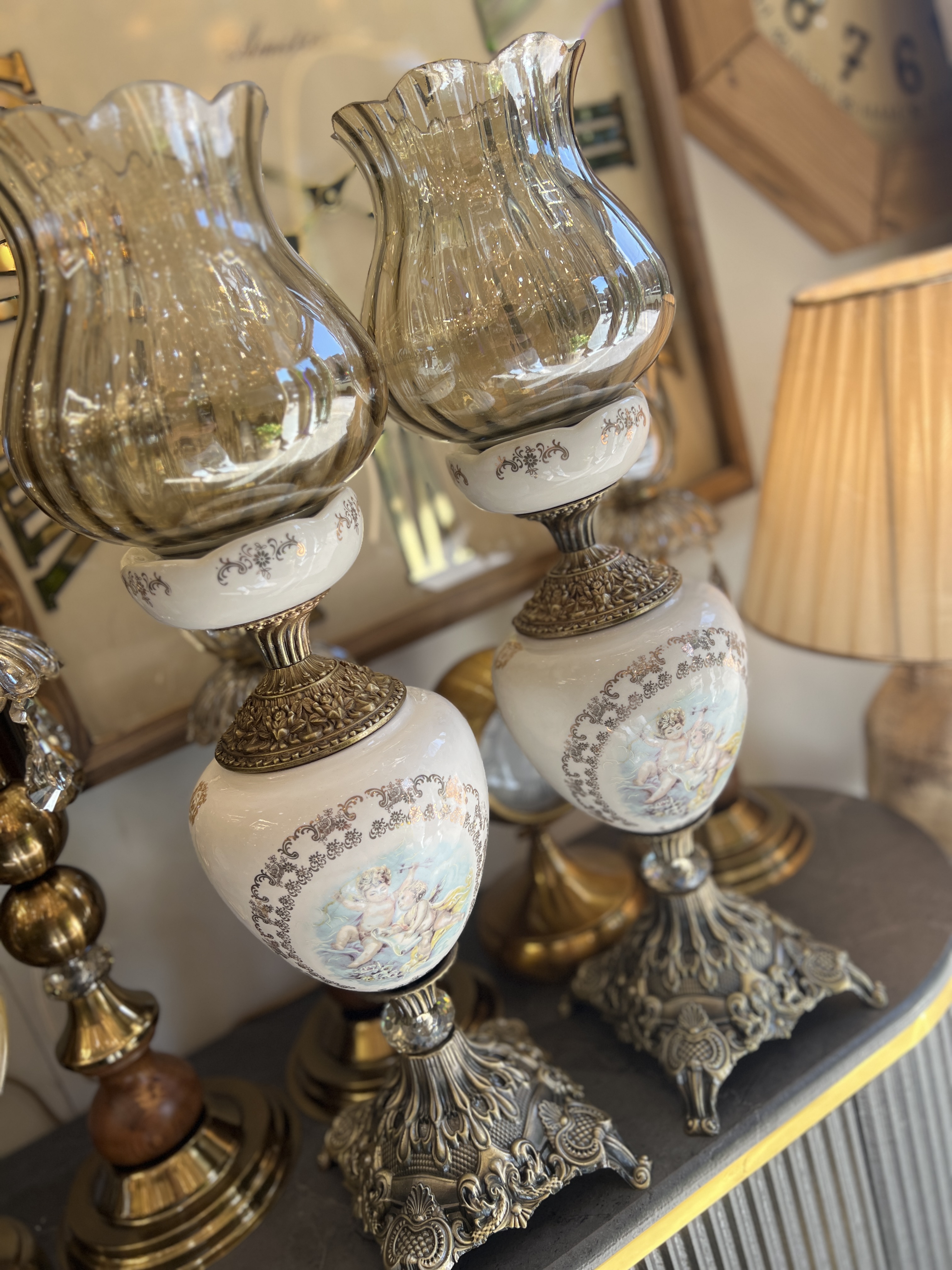 شمعدان جفتی طرح فرشته سرامیکی کد chm-fr01