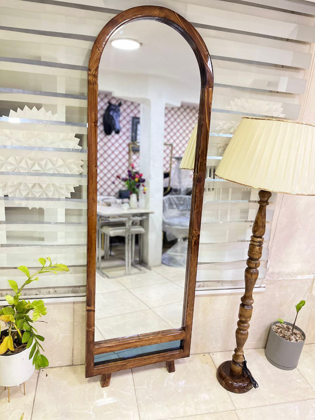 آینه قدی چوبی عرض ۶۰ پایه خرگوشی