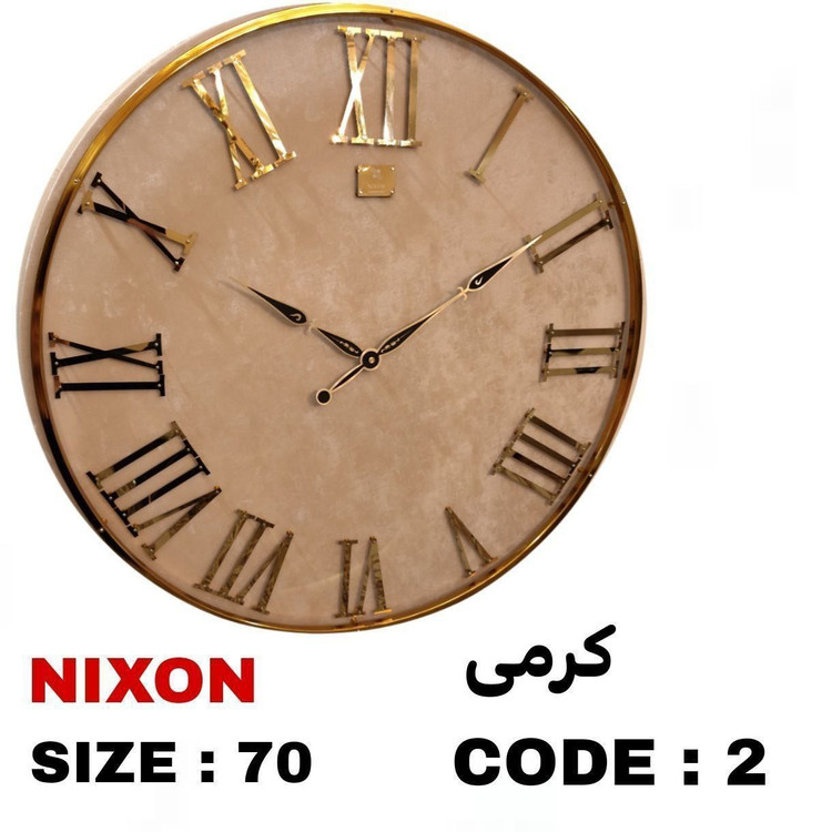 ساعت دیواری تمام چرم نیکسون با اعداد استیل کد ۷۰/۱۲۳۴۵۶