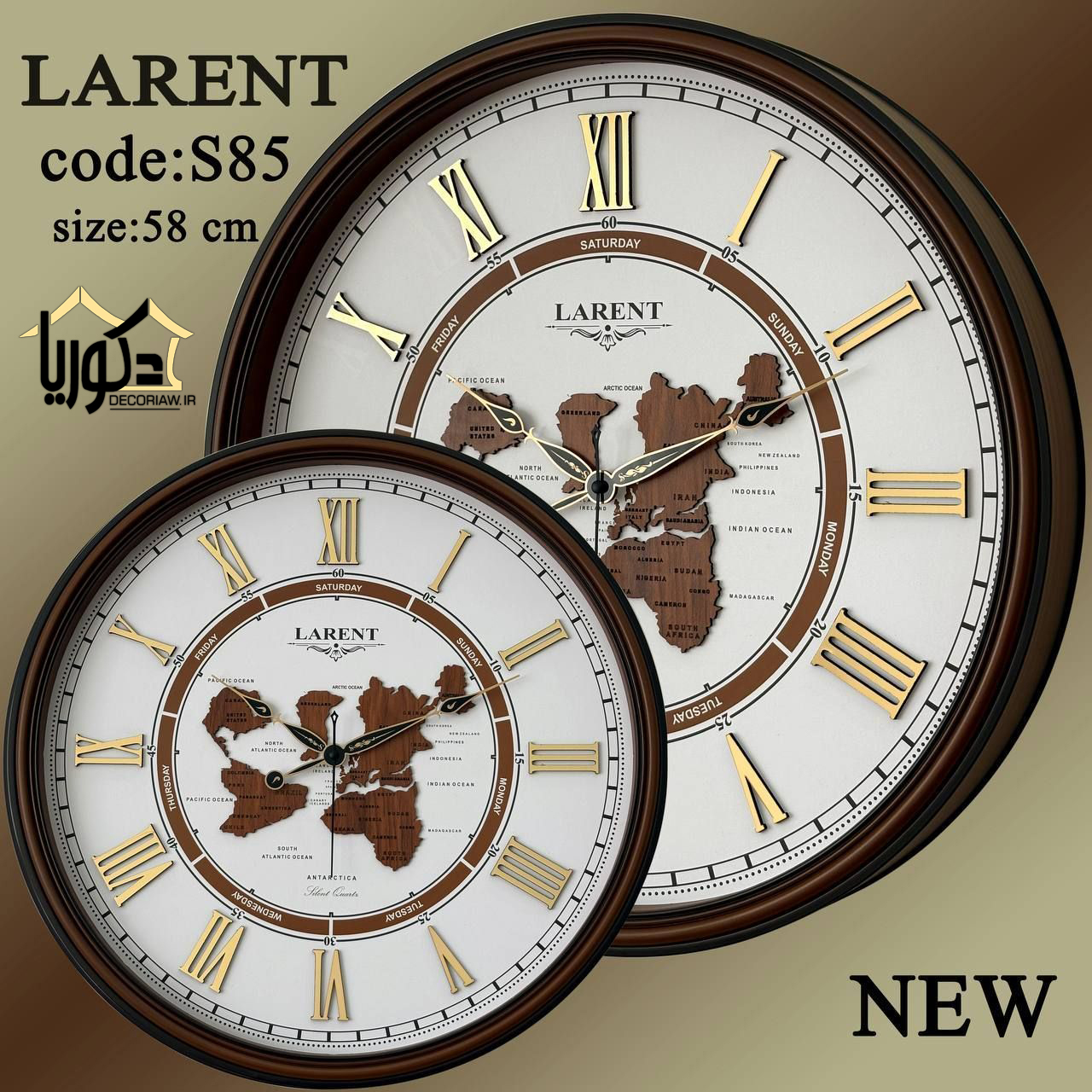 ساعت دیواری لارنت طرح نقش جهان کد S85