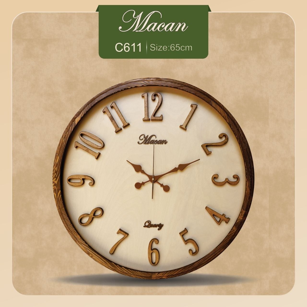 ساعت دیواری چوبی ماکان کد C611/711
